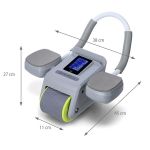 Koło do ćwiczeń mięśni brzucha automatyczne z wyświetlaczem LCD HMS KA08 - szare