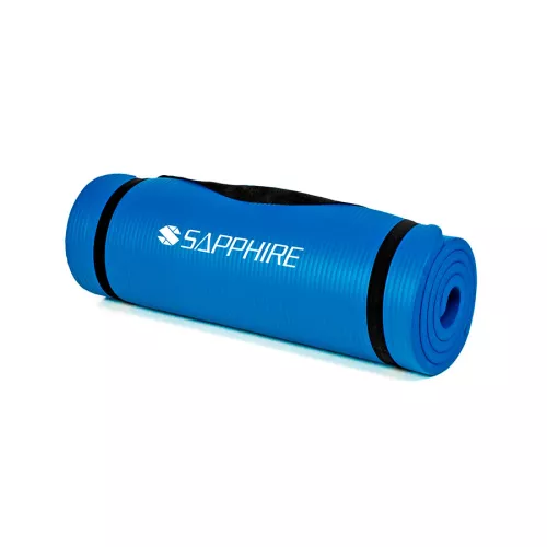Mata do ćwiczeń Sapphire SG-150 15 mm z pokrowcem - niebieska
