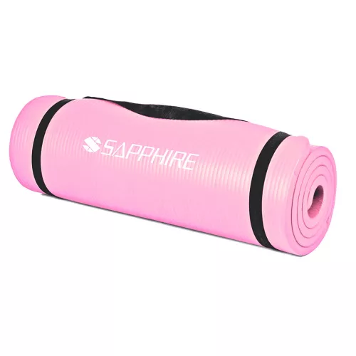 Mata do ćwiczeń Sapphire SG-105 15 mm z pokrowcem - różowa