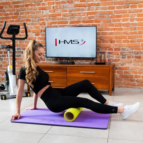 Mata fitness klubowa z otworami HMS Premium MFK07 - fioletowo-czarna