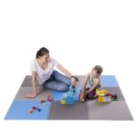 Mata puzzle pod sprzęt One Fitness MP10 10 mm 9 elementów - niebiesko-szara