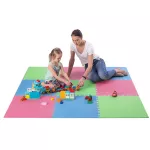 Mata puzzle pod sprzęt One Fitness MP10 10 mm 9 elementów - zielono-niebiesko-czerwona Mata puzzle pod sprzęt One Fitness MP10 10 mm 9 elementów - zielono-niebiesko-czerwona