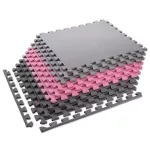 Mata puzzle pod sprzęt One Fitness MP10 10 mm 9 elementów - różowo-szara Mata puzzle pod sprzęt One Fitness MP10 10 mm 9 elementów - różowo-szara