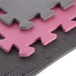 Mata puzzle pod sprzęt One Fitness MP10 10 mm 9 elementów - różowo-szara
