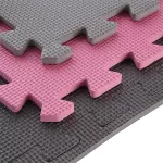 Mata puzzle pod sprzęt One Fitness MP10 10 mm 9 elementów - różowo-szara Mata puzzle pod sprzęt One Fitness MP10 10 mm 9 elementów - różowo-szara