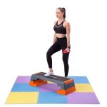 Mata puzzle pod sprzęt One Fitness MP10 10 mm 9 elementów - żółto-niebiesko-fioletowa