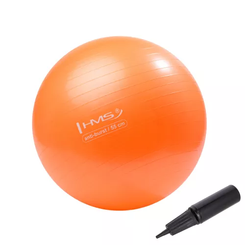 Piłka gimnastyczna z pompką HMS YB02 anti-burst 55 cm - pomarańcz Piłka gimnastyczna z pompką HMS YB02 anti-burst 55 cm - pomarańcz