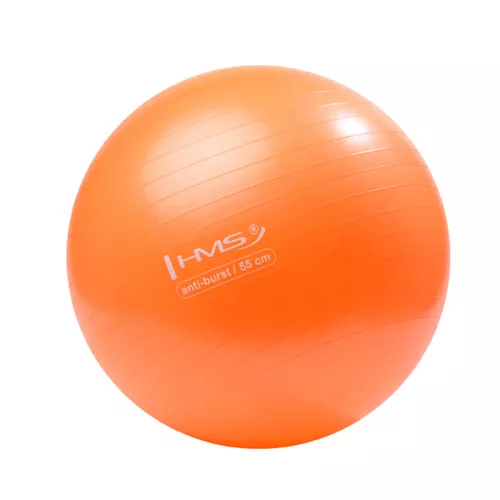 Piłka gimnastyczna z pompką HMS YB02 anti-burst 55 cm - pomarańcz