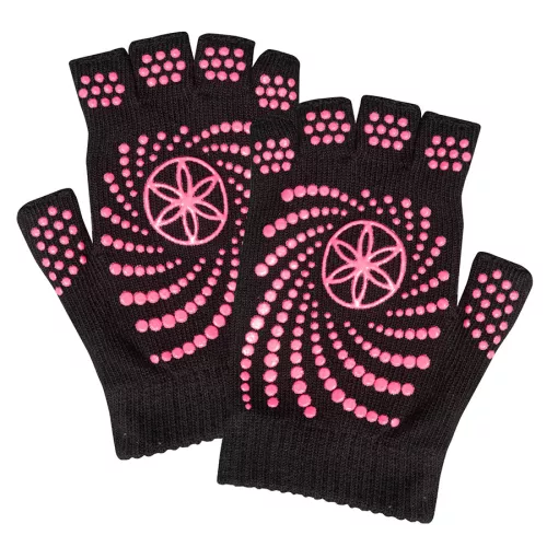 Rękawiczki antypoślizgowe Gaiam 57125 - czarno-różowe Rękawiczki antypoślizgowe Gaiam 57125 - czarno-różowe