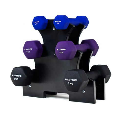 Zestaw hantelek fitness na stojaku Sapphire SG-215 12 kg