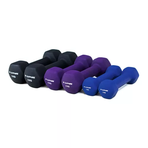 Zestaw hantelek fitness na stojaku Sapphire SG-215 12 kg