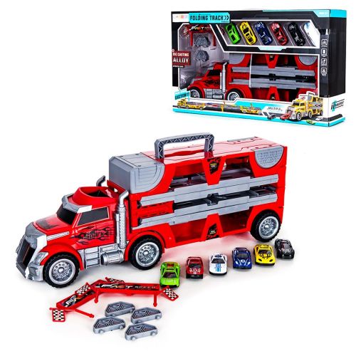 Ciężarówka-tor z autkami Sapphire Kids SK-115 - czerwona