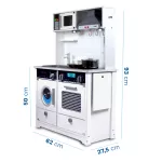 Drewniana kuchnia SK-15 z akcesoriami, światełka LED + strój kucharski GRATIS - biała Drewniana kuchnia SK-15 z akcesoriami, światełka LED + strój kucharski GRATIS - biała