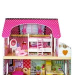 Drewniany domek dla lalek z akcesoriami SK-02 - 3 piętra Drewniany domek dla lalek z akcesoriami SK-02 - 3 piętra