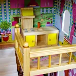 Drewniany domek dla lalek z akcesoriami SK-02 - 3 piętra Drewniany domek dla lalek z akcesoriami SK-02 - 3 piętra