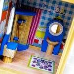 Drewniany domek dla lalek z akcesoriami SK-02 - 3 piętra