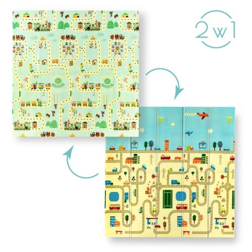 Mata dziecięca składana Nils Fun MD04 City 195x180 cm