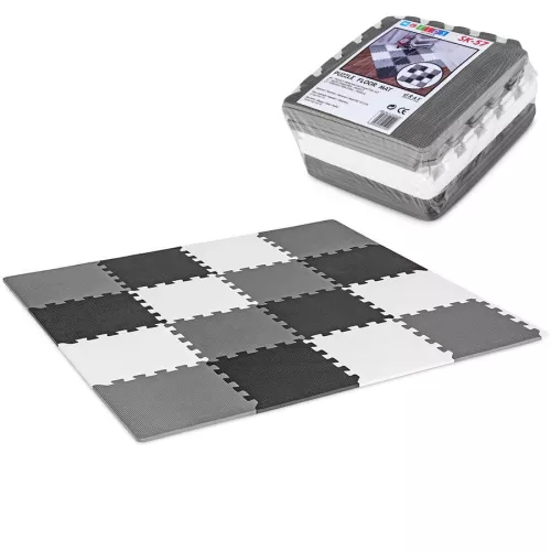 Podłogowa mata puzzle dla dzieci Sapphire Kids SK-57 - czarno-biała Podłogowa mata puzzle dla dzieci Sapphire Kids SK-57 - czarno-biała