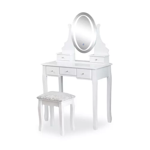 Drewniana toaletka Glamour z oświetleniem LED SH-01W Drewniana toaletka Glamour z oświetleniem LED SH-01W