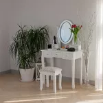 Drewniana toaletka Glamour z oświetleniem LED SH-01W Drewniana toaletka Glamour z oświetleniem LED SH-01W