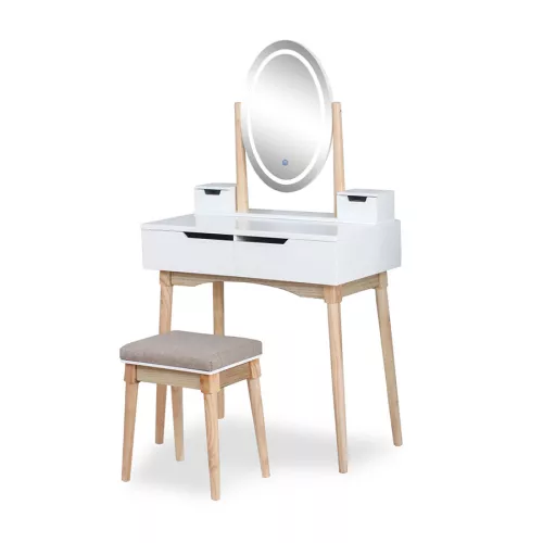 Drewniana toaletka kosmetyczna z oświetleniem LED SH-03W Drewniana toaletka kosmetyczna z oświetleniem LED SH-03W
