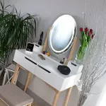 Drewniana toaletka kosmetyczna z oświetleniem LED SH-03W Drewniana toaletka kosmetyczna z oświetleniem LED SH-03W