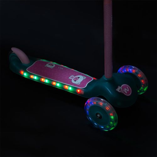 Hulajnoga LED dziecięca Nils Fun HLB001 - turkusowa Hulajnoga LED dziecięca Nils Fun HLB001 - turkusowa