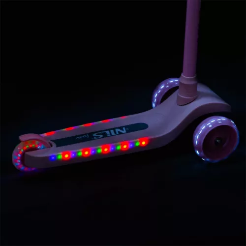 Hulajnoga LED dziecięca Nils Fun HLB09 - różowa