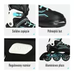 Łyżworolki regulowane Nils Extreme NA1169A - turkusowe Łyżworolki regulowane Nils Extreme NA1169A - turkusowe
