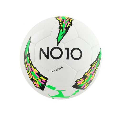 Piłka nożna NO10 Thunder-B - biało-zielona 5