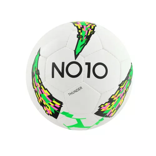 Piłka nożna NO10 Thunder-B - biało-zielona 5