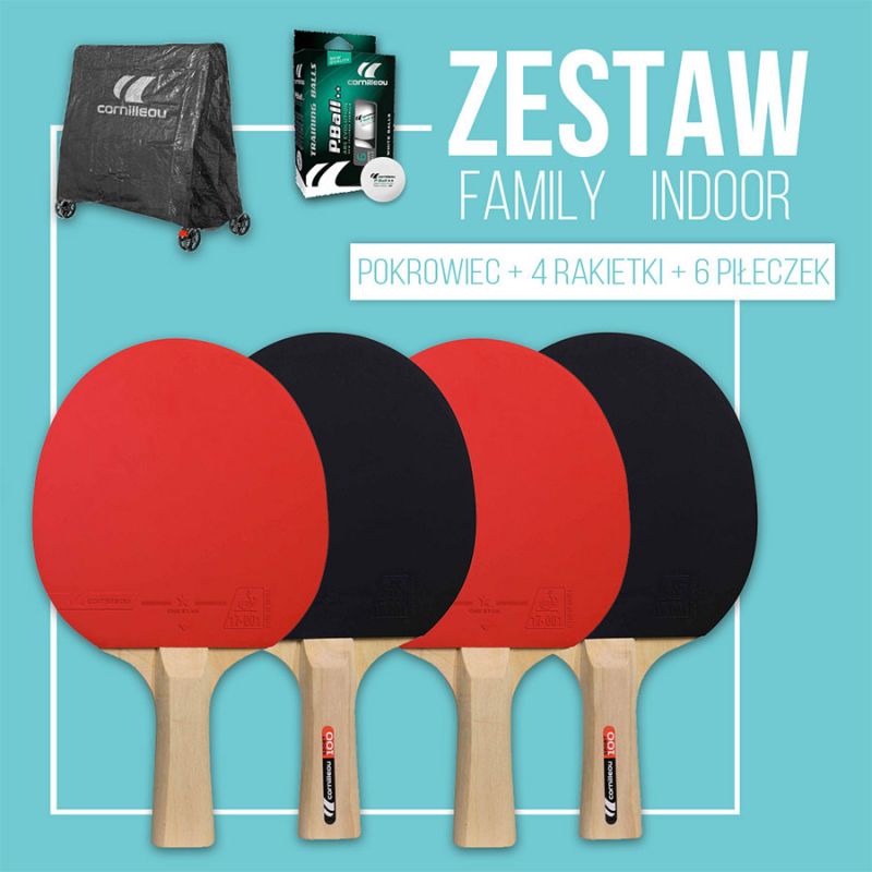 Фото - Ракетка для настільного тенісу Cornilleau Zestaw  Family Pack - Indoor 