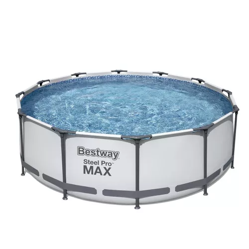 Basen ogrodowy stelażowy Bestway Steel Max 12FT 56418  366x100cm + pompa z filtrem 58383