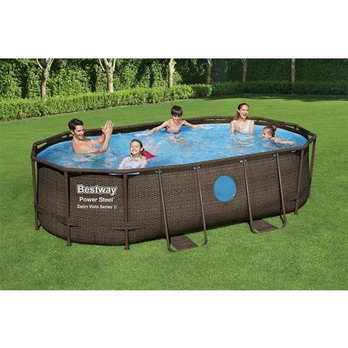 Basen ogrodowy stelażowy Bestway Power Steel Swim Vista 56714 427x250x100cm + pompa z filtrem 58383 Basen ogrodowy stelażowy Bestway Power Steel Swim Vista 56714 427x250x100cm + pompa z filtrem 58383