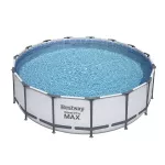 Basen ogrodowy stelażowy Bestway Steel Max 15FT 56438 457x122cm + pompa z filtrem 58386