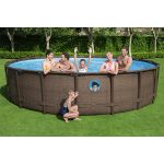 Basen ogrodowy stelażowy Bestway Power Steel Swim Vista 16FT 56725 488x122cm + pompa z filtrem 58389