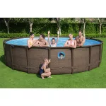 Basen ogrodowy stelażowy Bestway Power Steel Swim Vista 16FT 56725 488x122cm + pompa z filtrem 58389