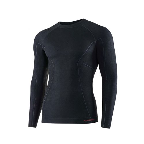 Koszulka termoaktywna Brubeck ACTIVE WOOL LS12820, męska, czarna