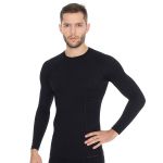 Koszulka termoaktywna Brubeck ACTIVE WOOL LS12820, męska, czarna