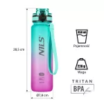 Butelka tritanowa Nils Camp NCD04 950 ml - zielono-różowa