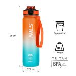 Butelka tritanowa Nils Camp NCD68 1000 ml - pomarańczowo-niebieska