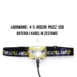 Czołówka z czujnikiem ruchu 100 lumenów Macgyver USB 102272 Czołówka z czujnikiem ruchu 100 lumenów Macgyver USB 102272