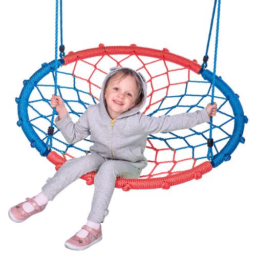 Huśtawka bocianie gniazdo Nils Camp NB5039 100 cm - niebiesko-czerwona