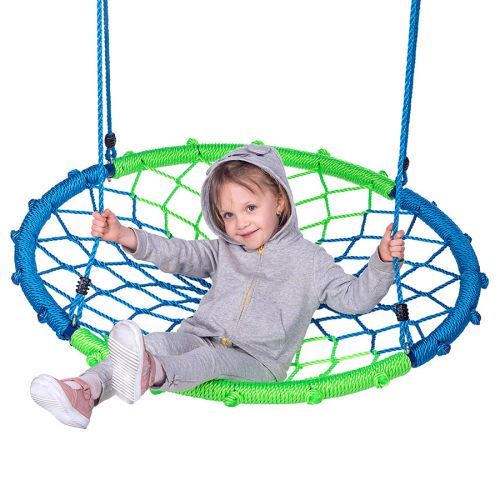 Huśtawka bocianie gniazdo Nils Camp NB5039 100 cm - niebiesko-zielona