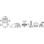 Namiot High Peak Kira 3 szaro-czerwony 10214