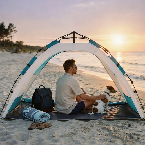 Namiot plażowy automatyczny Nils NC4802 - szary