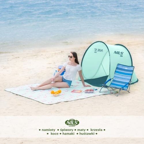 Namiot plażowy Nils Camp samorozkładający NC3173 - miętowy