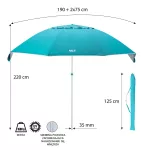 Parasol plażowy XL 220 cm Nils Camp NC7822 - turkusowy Parasol plażowy XL 220 cm Nils Camp NC7822 - turkusowy