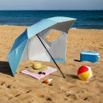 Parasol plażowy 2w1 XXL 240 cm Nils Camp NC17114 - niebieski