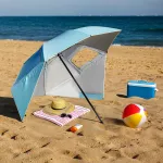 Parasol plażowy 2w1 XXL 240 cm Nils Camp NC17114 - niebieski